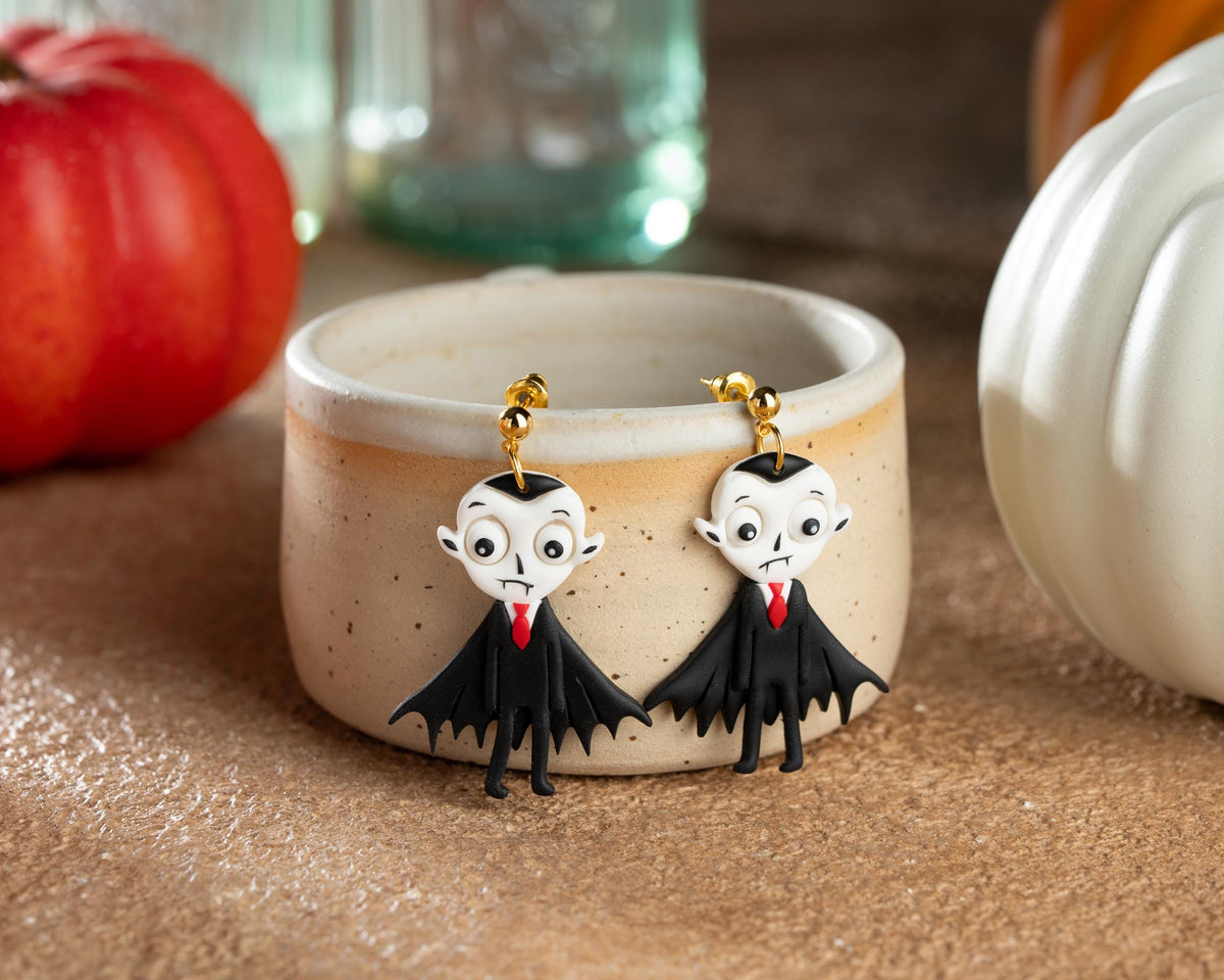 Dracula Polymer Clay Earrings