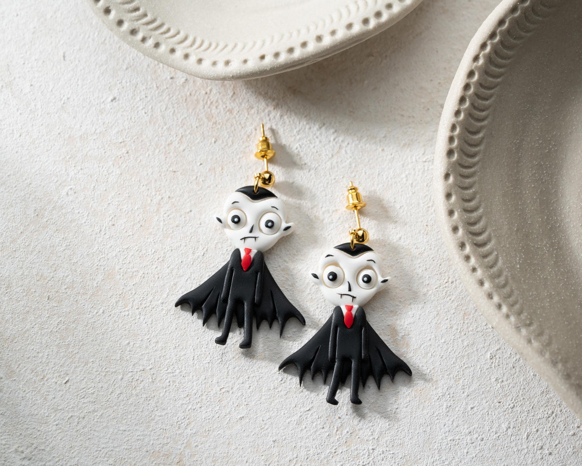 Dracula Polymer Clay Earrings
