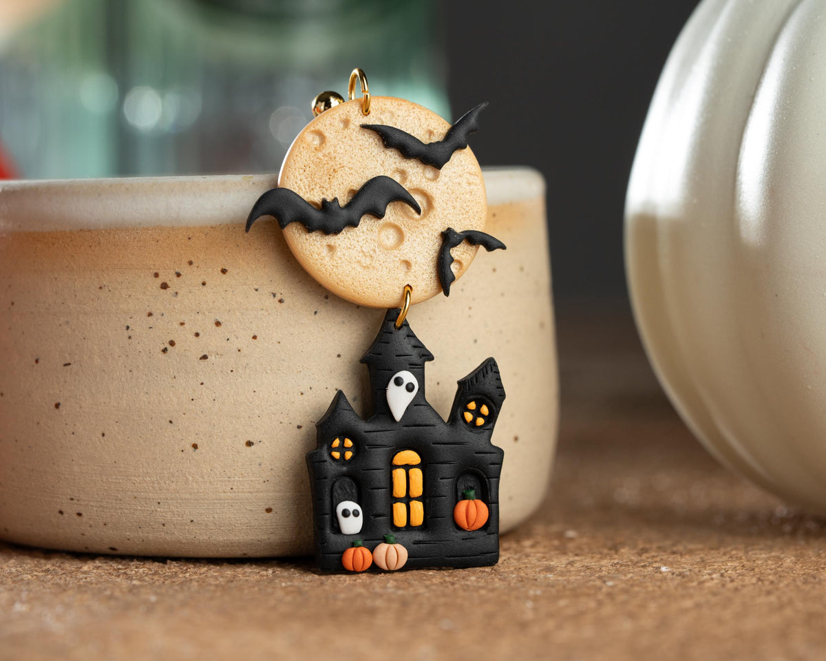 Haunted House Earrings – Handmade Halloween Jewelry