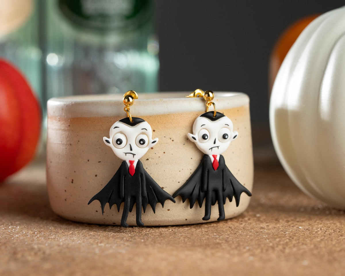Dracula Polymer Clay Earrings