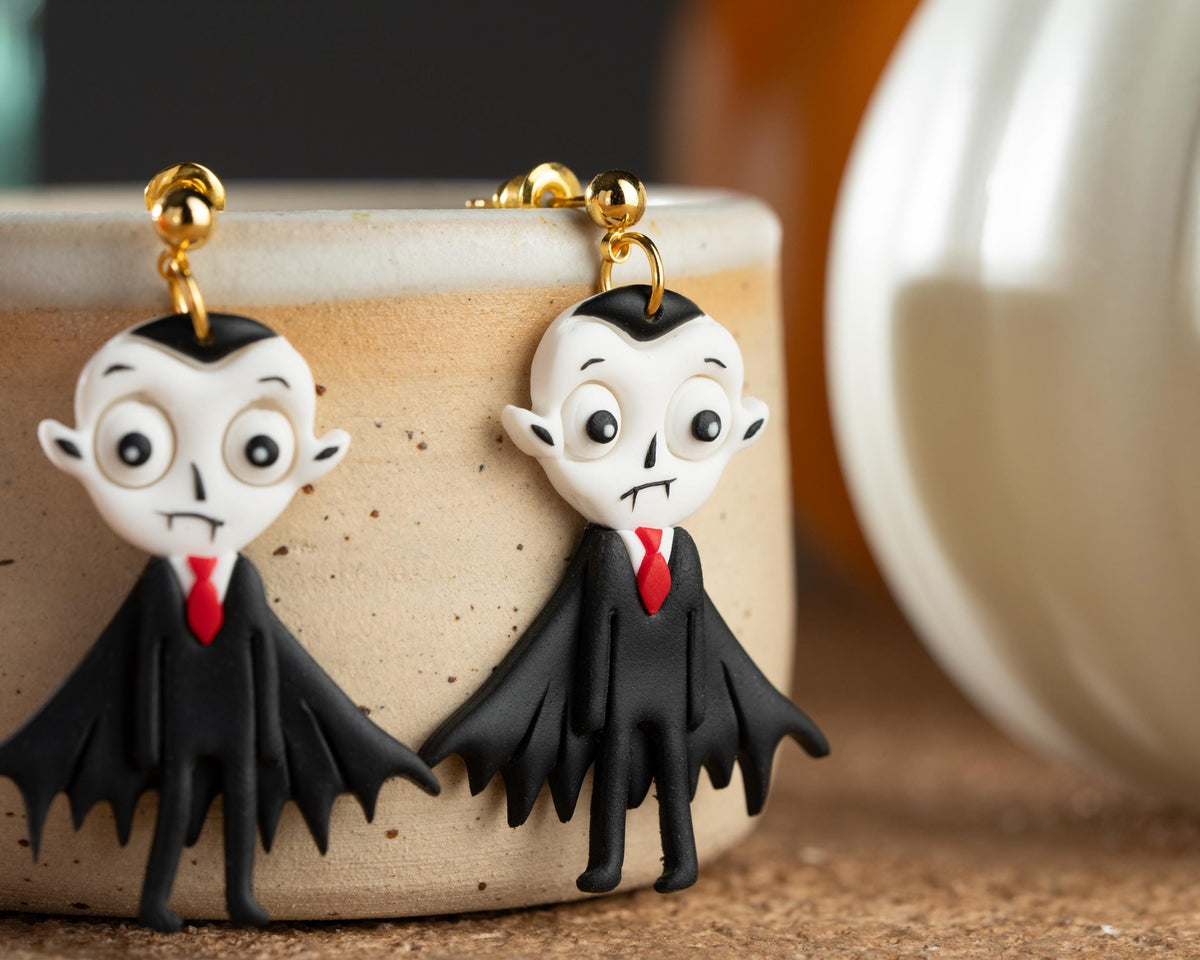 Dracula Polymer Clay Earrings