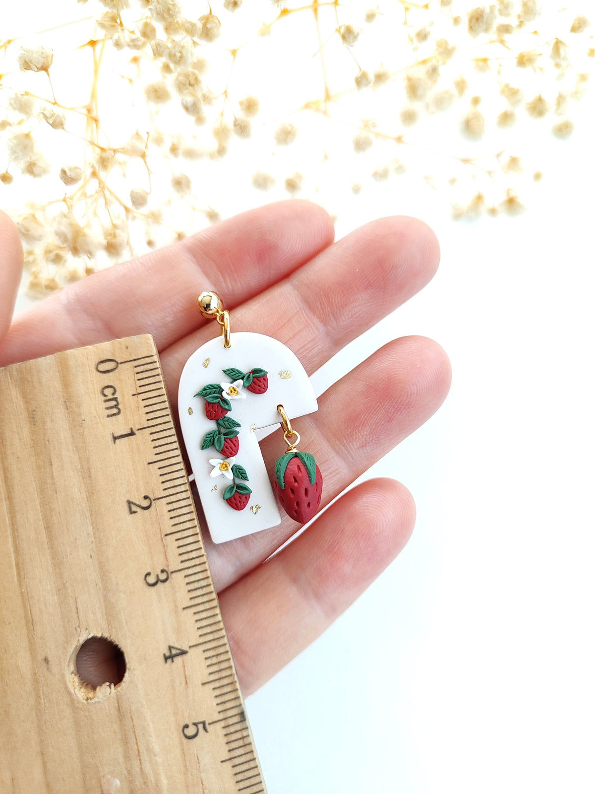 Strawberry Gold-Plated Dangle Earrings