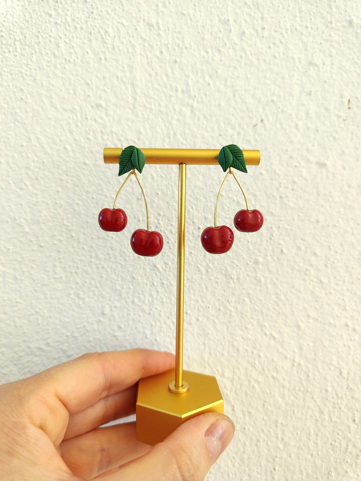 Cherry Gold-Plated Dangle Earrings