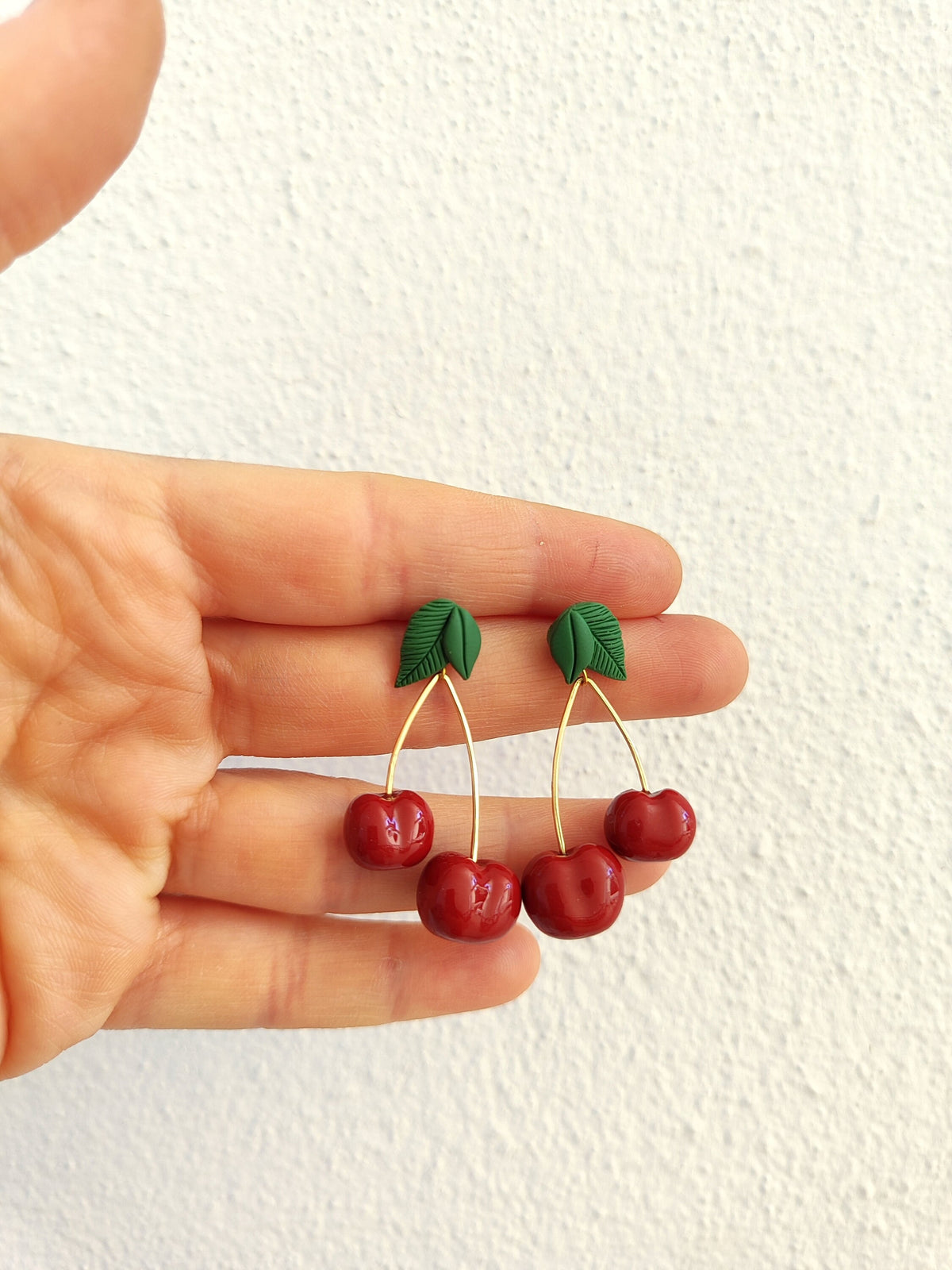 Cherry Gold-Plated Dangle Earrings