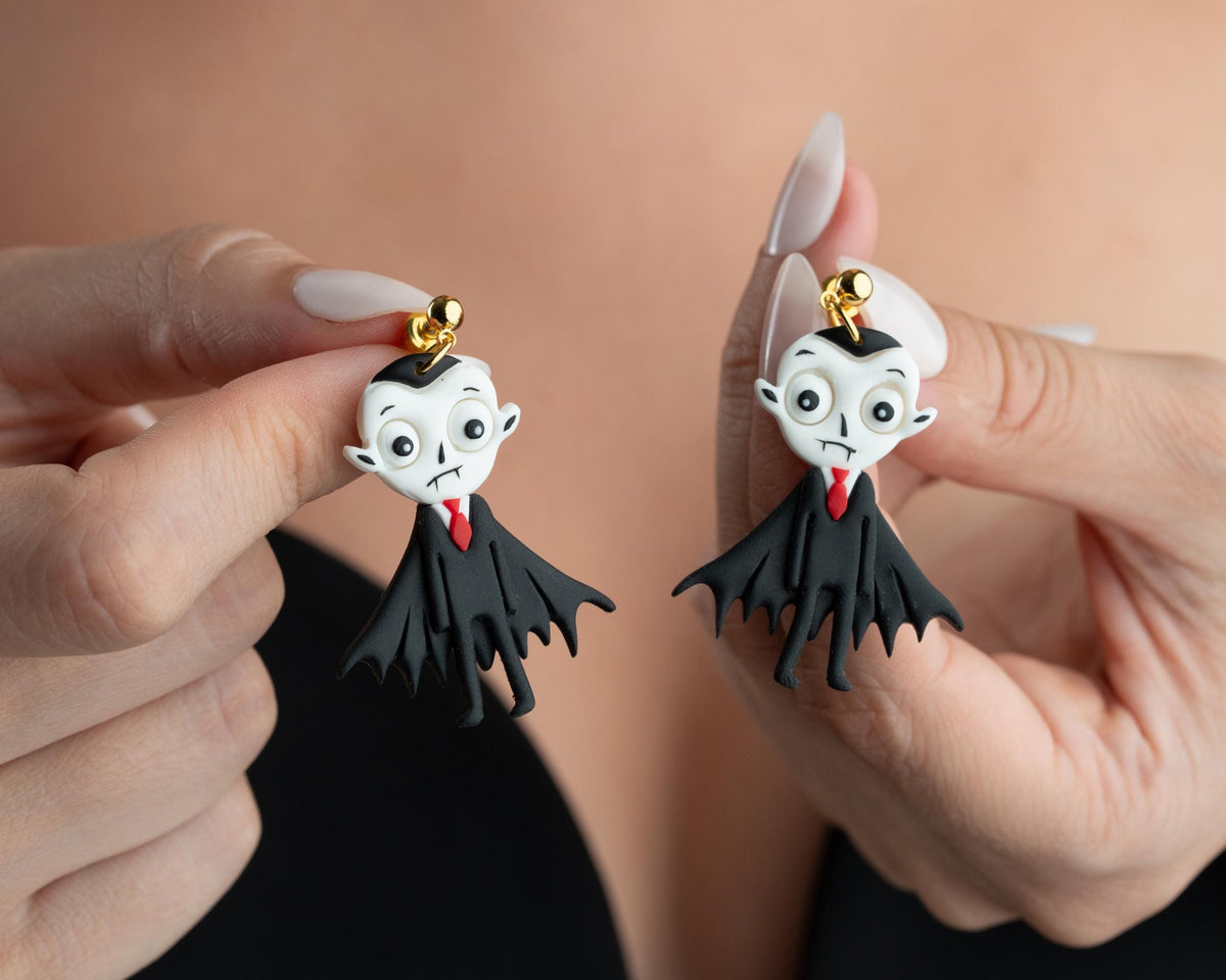 Dracula Polymer Clay Earrings