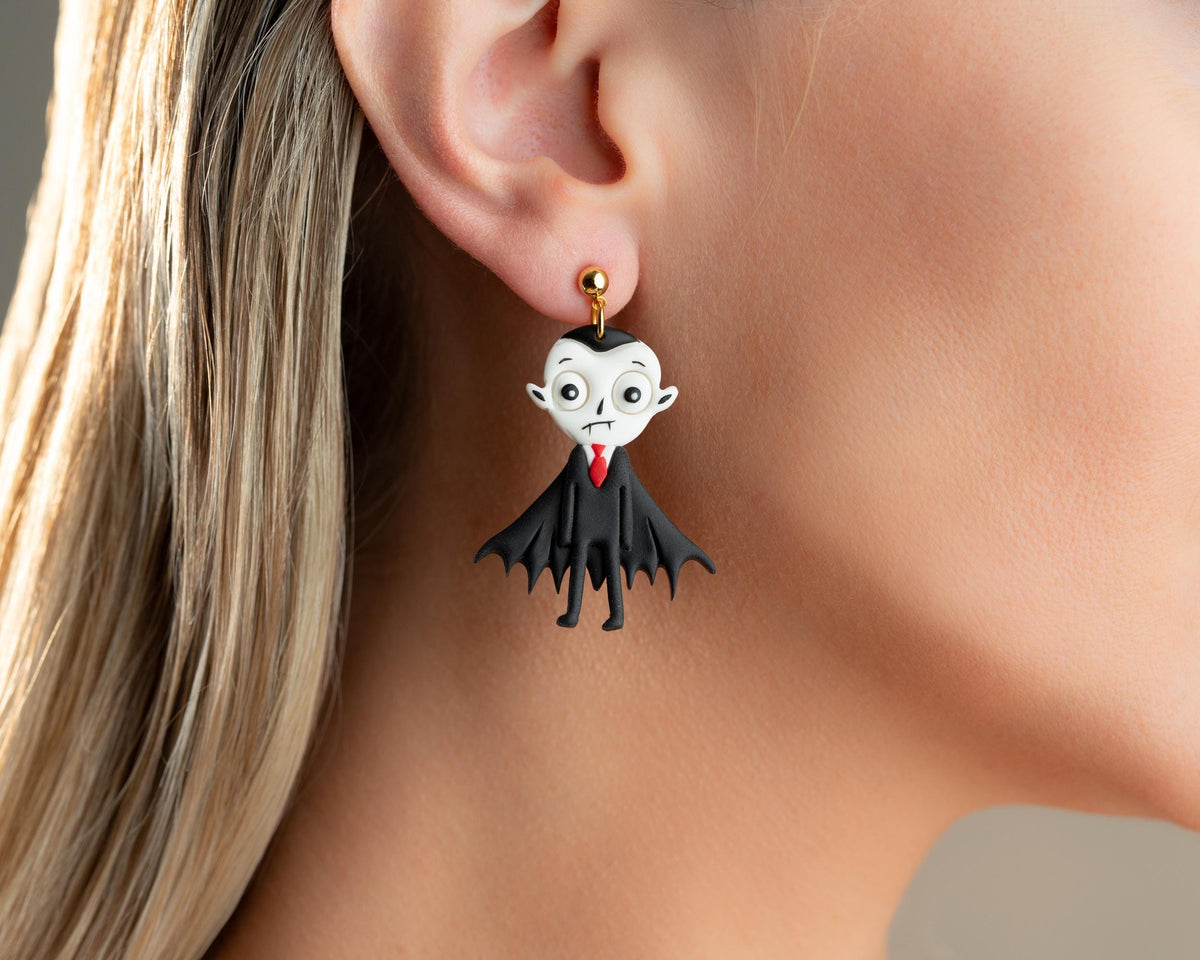 Dracula Polymer Clay Earrings
