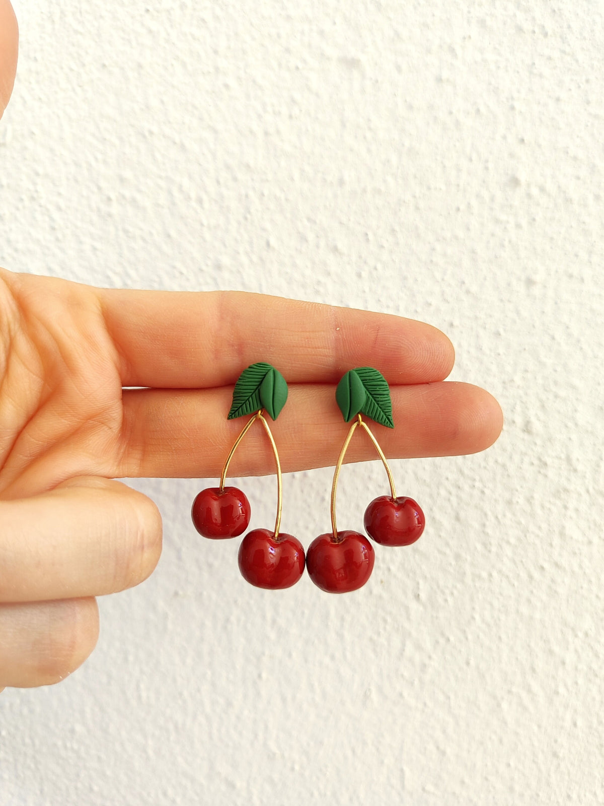 Cherry Gold-Plated Dangle Earrings