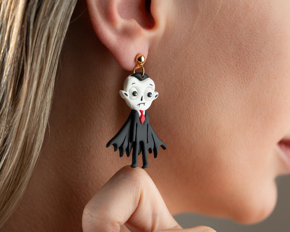 Dracula Polymer Clay Earrings