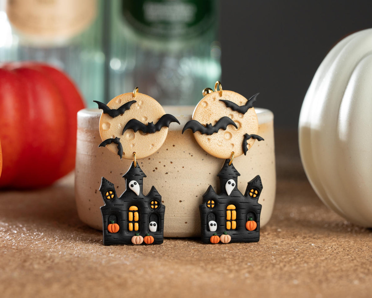 Haunted House Earrings – Handmade Halloween Jewelry
