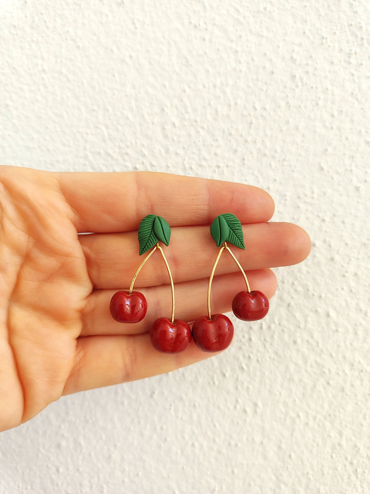 Cherry Gold-Plated Dangle Earrings